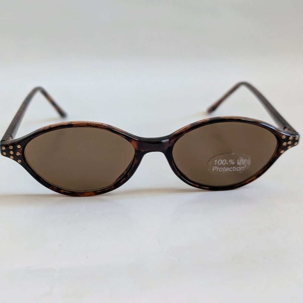 NWT Vintage 90's Plastic Oval Lady Fashion Sunglasses (S. Tortoise)